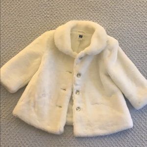 Janie and Jack Baby Girls White Faux Fur jacket